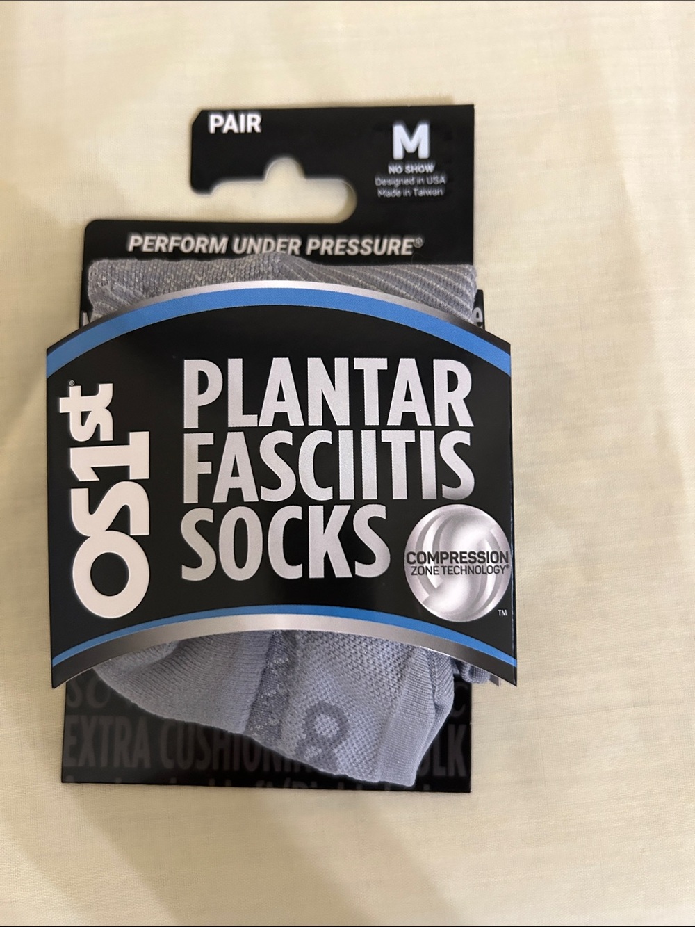 Plantar Fasciitis No-Show Socks - Light Gray